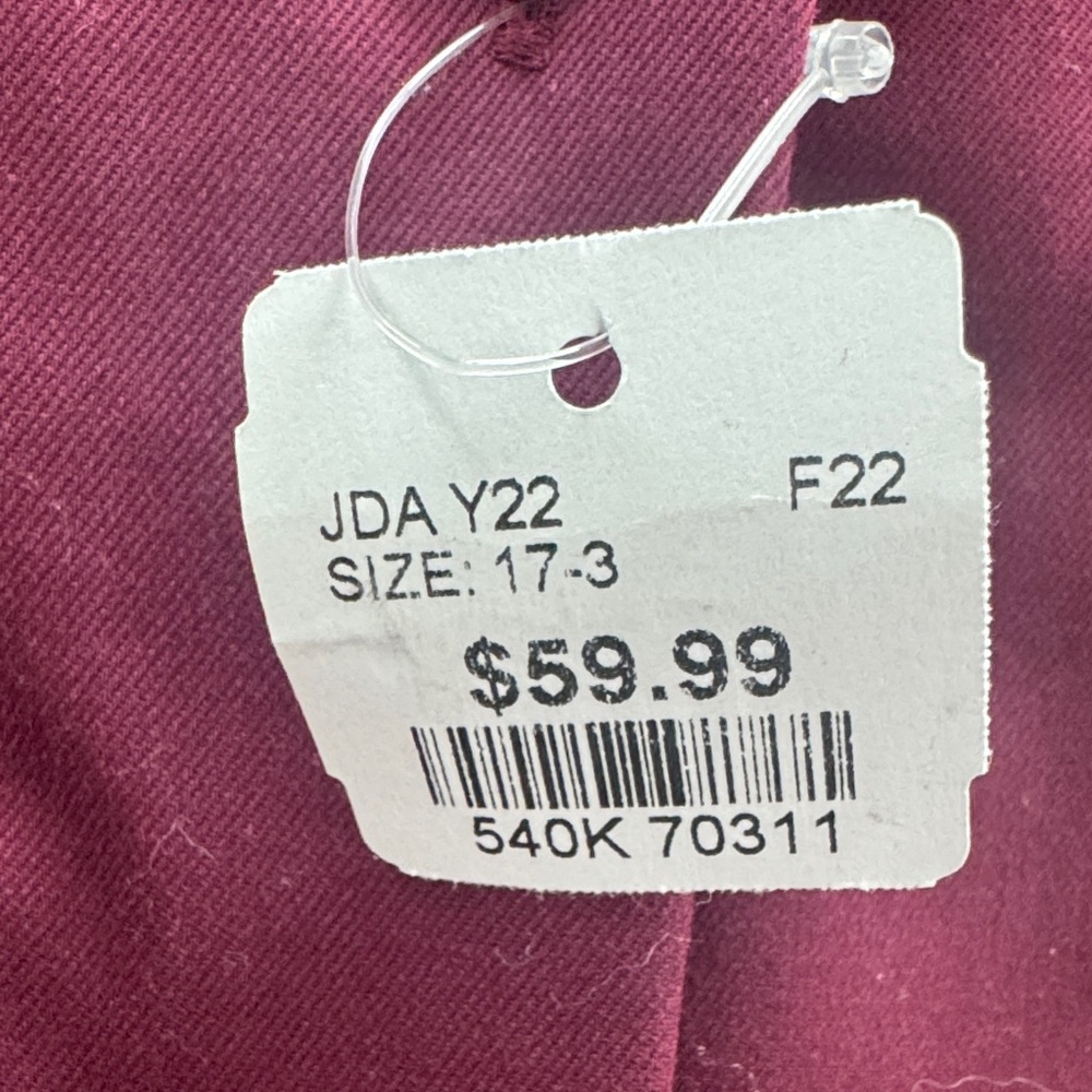 Calvin Klein Men's Slim Fit Maroon Dress Shirt 17 32/33 XL - Picture 6 of 6